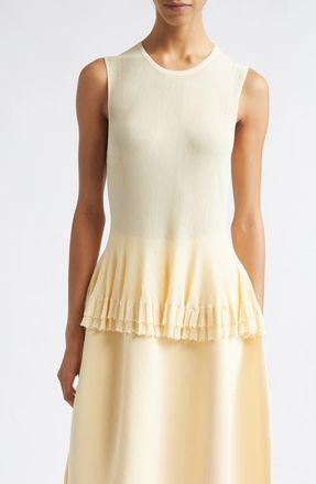 Ashlyn Bennett Ruffle Hem Sleeveless Sweater in Cream at Nordstrom, Size X-Small