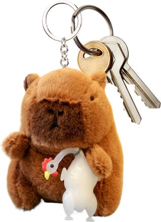 Generic Capybara Plush Keychain - Capybara Stuffed Animal,Pendant Figure Ornament Charm Backpack for Valentine Easter Birthday School