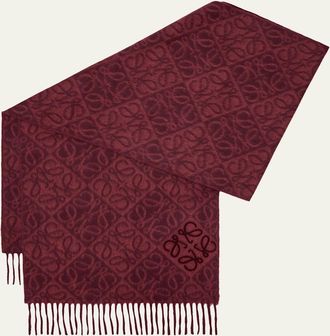 Loewe Anagram-Print Wool Blend Scarf
