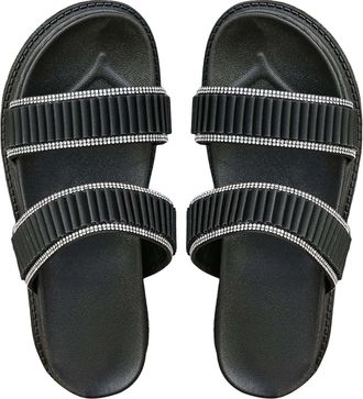 Generic Shoes Womens Beach Slippers with Thick Sole Hollow Leisure Slippers Thick Sole Shoes Sandals Womens Shoes Women, black, 2/2.5 UK