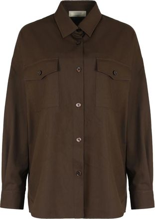 Max Mara Shirts, female, Brown, Size: XS Fresco Linen Shirt