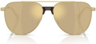 Ferrari 59mm Pilot Sunglasses in Gold Matte /Clear Yellow at Nordstrom