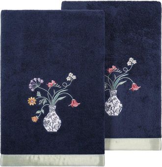 Linum Home Textiles 100% Turkish Cotton Stella 2Pc Embellished Bath Towel Set