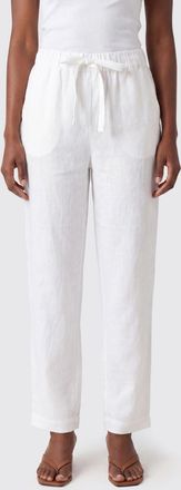 Semicouture Pantaloni straight in lino a vita alta con coulisse