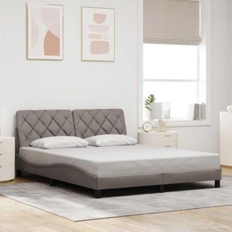 vidaXL Cama Sin Colch&oacute;n Tela Gris Taupe 160x200 Cm Vidaxl