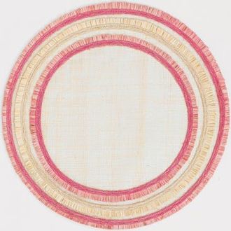 Joanna Buchanan Ruffle edge straw placemat, set of four in Pink at Nordstrom