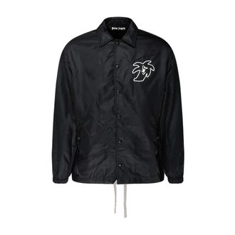 Palm Angels Black Cotton Lightweight Jacket