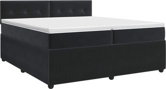vidaXL Cama Box Spring Con Colch&oacute;n Negro 200 X 200 Cm Terciopelo Vidaxl