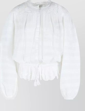Isabel Marant polly cotton shirt lace detail hem