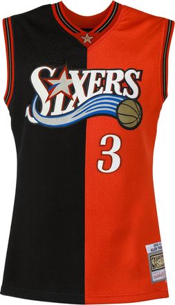 Mitchell & Ness Mens NBA Philadelphia 76ers 3 Iverson Swingman Jersey - Black/Red - Size X-Large