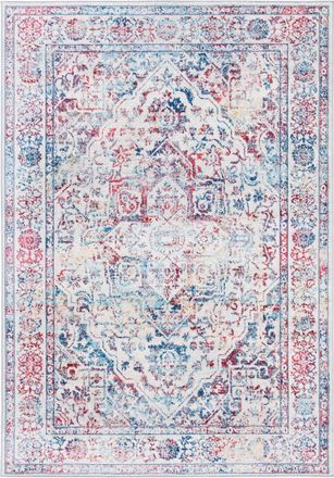Safavieh Alfombra transicional de polipropileno blanco/azul, 122 x 183 cm