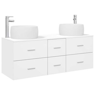 vidaXL Juego De Muebles De Ba&ntilde;o 3 Uds. Blanco 49,5 X 44,5 X 66 Cm Vidaxl