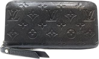 Louis Vuitton Black Leather Long Wallet (Bi-Fold) (Pre-Owned)