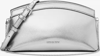 Michael Kors Athena Small Metallic Leather Convertible Clutch