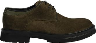 Desa Man Lace-Up Shoes - Leather Upper, Flat Heel, Breathable, Casual Sole | Green - 42