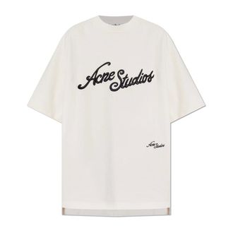 Acne Studios T-Shirts, female, Pink, Size: XL T-shirt with embroidered logo