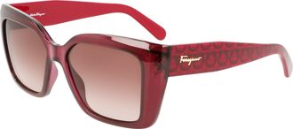 Ferragamo Brown Gradient Rectangular Ladies Sunglasses SF1042S 525 55