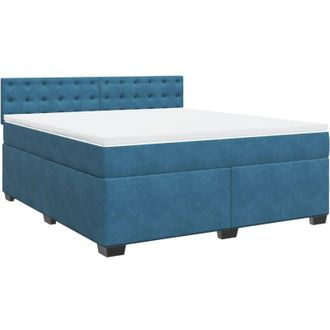 vidaXL Vidaxl - Cama Box Spring Con Colch&oacute;n Terciopelo Azul 180x200 Cm