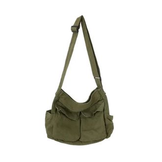 Generic Bags For Women Shoulder Ladies Handbag Solid Large Capacity Casual Canvas Female(Green)