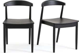 AM.PM Set van 2 stoelen in eik met zwarte tint, Galb
