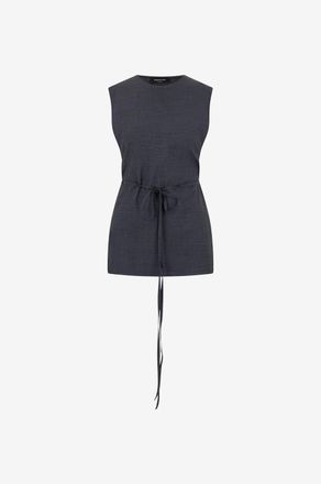 Fabiana Filippi &Auml;rmelloses Wickeltop aus Wollmix