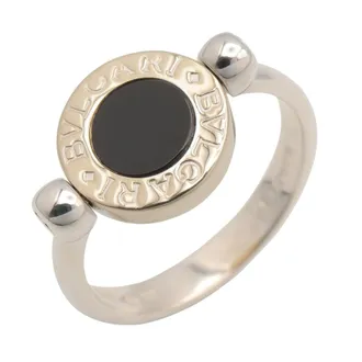 Bulgari Bvlgari Bvlgari Gold Silver Black Yellow Gold (18K) White Gold (18K) Band Ring (Pre-Owned)