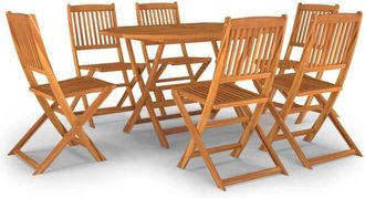 vidaXL Vidaxl - Juego De Comedor De Jard&iacute;n 7 Piezas Madera Maciza De Acacia