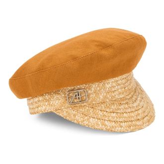 Alberta Ferretti Cap with Woven Visor - female - Alberta Ferretti - Accessories - Orange - S - Accessories