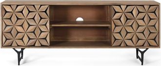 Giner&Colomer Mueble tv con 2 puertas y 2 estantes en madera de mango