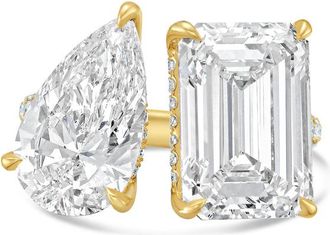 Diana M. Jewels 14KT YELLOW GOLD 2 STONE LAB GROWN DIAMOND FASHION RING WEIGHING 4.00 CTS TW