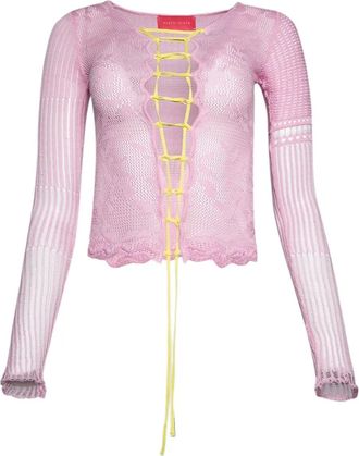 Roberta Einer Kat top met veters - Roze