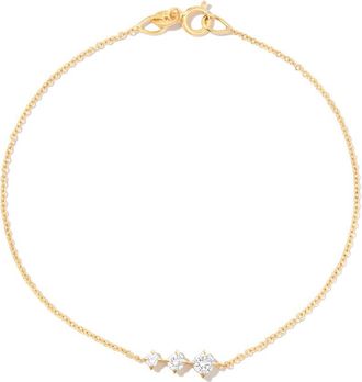 Lizzie Mandler 14K Yellow Gold Floating Triple Diamond Bracelet - Womens - 14kt Yellow Gold