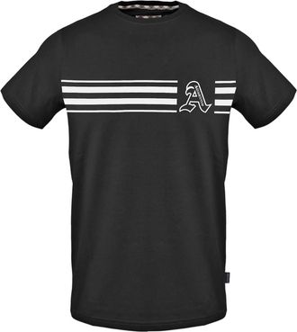 Aquascutum Heren Logo T-shirt met ronde hals (Zwart)