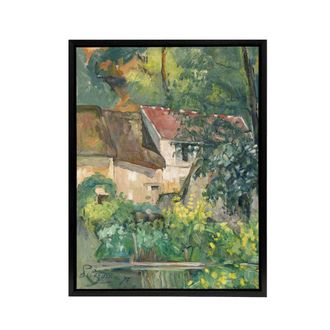 Artery8 House of Pere Lacroix in Auvers France Cezanne Framed Canvas Wall Art | Size: W24 x H32