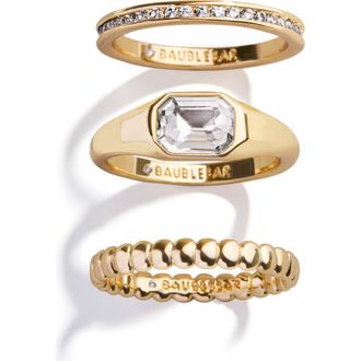 BaubleBar Mary Set of 3 Rings in Gold at Nordstrom, Size 7