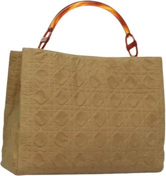 Dior Pre-owned Handbags, female, Beige, Size: ONE SIZE Pre-owned Vintage Nylon Hand Bag