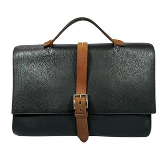 Herm&egrave;s Black Fjord Leather Document Case (Pre-Owned)