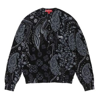 SUPREME Printed Paisley Sweater Black White SUP-SS24-237