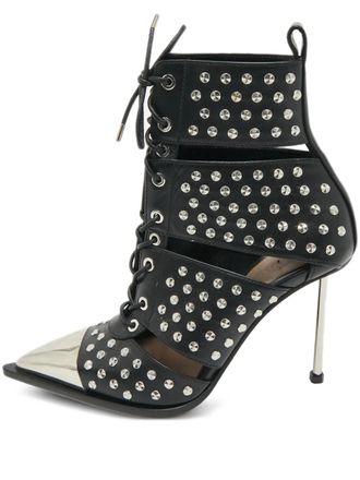 Alexander McQueen cut-out studded ankle boots - women - Calf Leather/Calf Leather/Calf Leather - 39 - Black