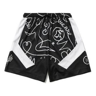 Li-Ning x DFT Way Of Wade Logo Basketball Shorts Black White AAPR257-1