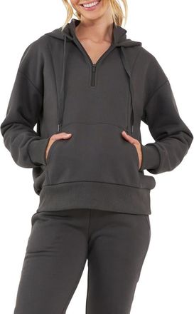 Ripe Nicky Maternity/Nursing Quarter Zip Hoodie in Slate at Nordstrom, Size X-Large