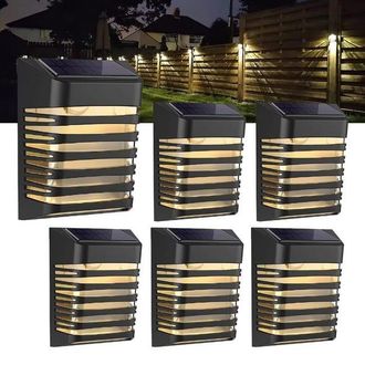 OEM Juego De 6 Luces Solares Para Exteriores, Apliques Solares Impermeables Con Modo Pulsante/constante, Luces Solares Para Vallas, Luces Para Jard&iacute;n