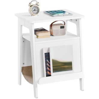 Yaheetech Yaheetech Mesita Auxiliar De Madera Con Casa Para Gatos Tablero Rascador Mueble De Almacenamiento Para Sal&oacute;n Dormitorio Balc&oacute;n Marr&oacute;n Nogal