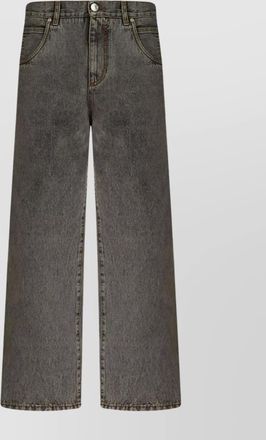 Etro wide leg five-pocket denim trousers