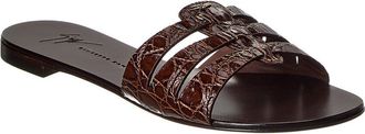 Giuseppe Zanotti Anuvorock Croc-Embossed Leather Sandal