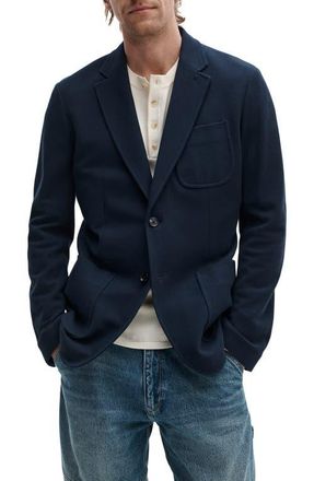 Rag & Bone Skeleton Navy Cotton Piqu&eacute; Blazer at Nordstrom, Size 40