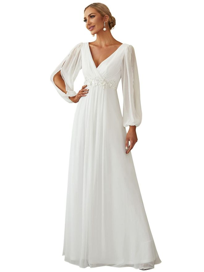 Ever pretty Vestito da Cerimonia Elegante Linea ad A Scollo a V A Abiti da Sera 00461 Bianco Crema 54 da 67 99 su Stylight