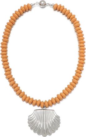 Adornia Oversize Shell Pendant Necklace in Silver/Brown at Nordstrom Rack