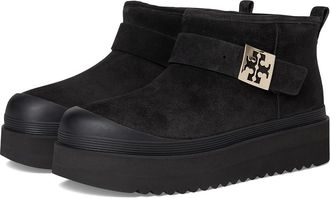 Tory Burch Mellow Shearling Platform Boot Womens Boots Perfect Black/Gold : 10.5 M, Suede