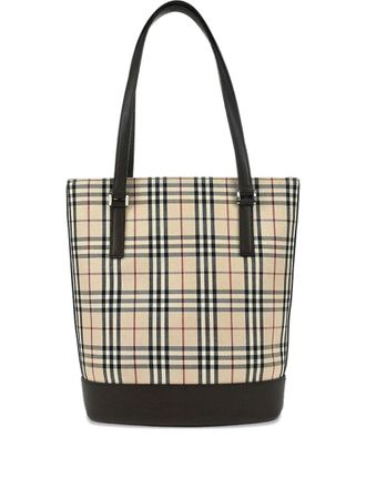 Burberry 1990-2000s check canvas tote bag - Neutrals